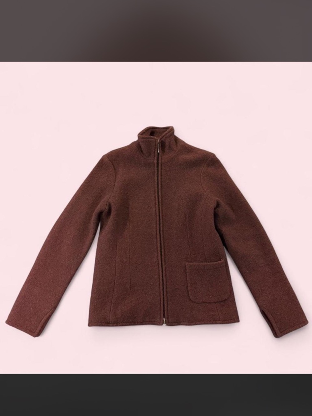 Country Fashion by Venario Wool Blend Jacket Size S Brown Zip Up Coat